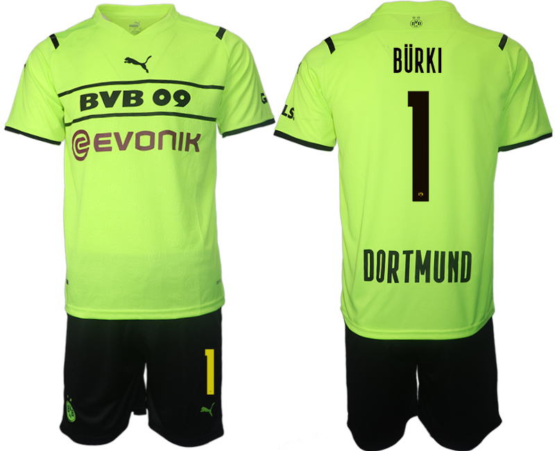 Men 2021-2022 Club Borussia Dortmund Cup green #1 Soccer Jersey->borussia dortmund jersey->Soccer Club Jersey